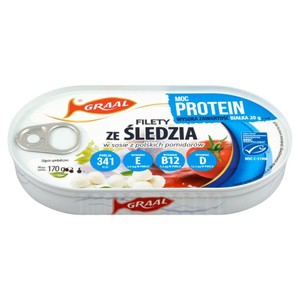 Filety ze śledzia w sosie z polskich pomidorów GRAAL 170 g
