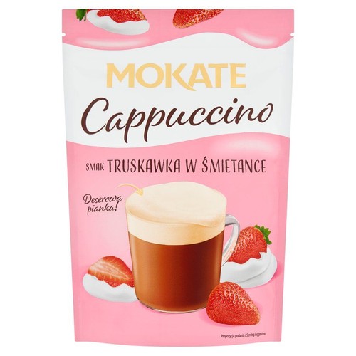 Cappuccino o smaku truskawki w śmietance  Mokate 110 g
