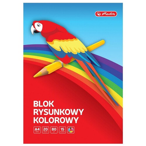 Blok rysunkowy A4, 20 kartek, kolorowy Herlitz 1 sztuka