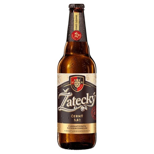 Piwo ciemne pasteryzowane Cerny alk. 3,8 % obj.  Zatecky 500 ml
