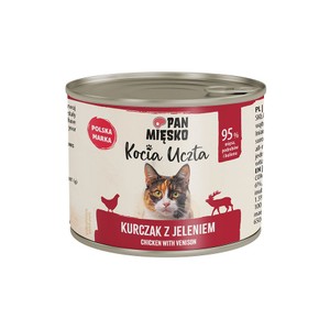 Karma mokra dla kotów Kocia Uczta kurczak z jeleniem   Pan Mięsko 200 g