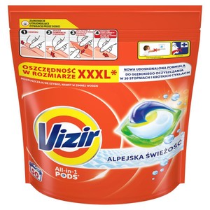 Kapsułki do prania All-in-1 Pods Alpejska świeżość Vizir 50 kapsułek