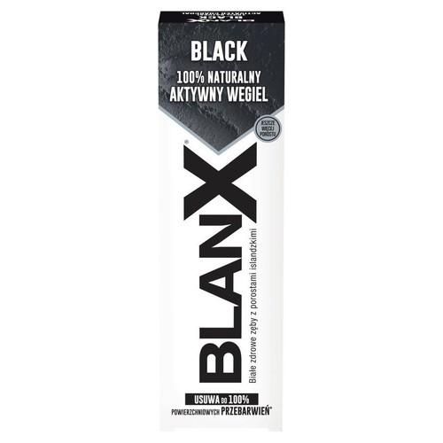 Pasta do zębów BlanX Black z 100% naturalnym aktywnym węglem. Dla białych i zdrowych zębów.