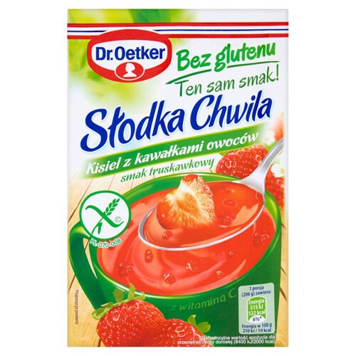 Słodka chwila kisiel o smaku truskawkowym z dodatkiem witaminy C Dr. Oetker 31 g