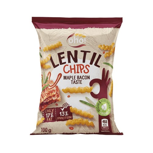 Chipsy z soczewicy o smaku bekonu   oho! 100 g