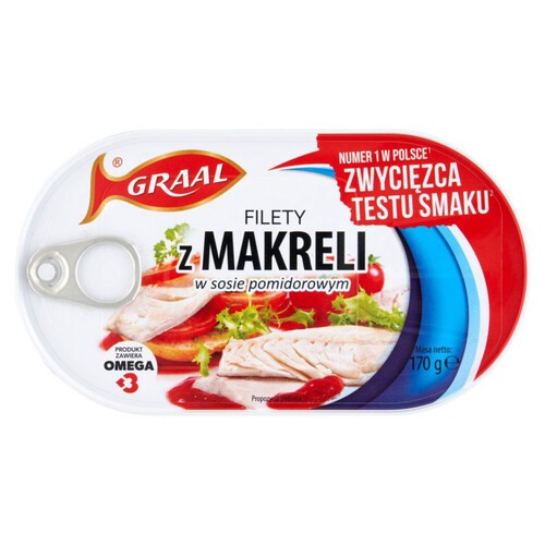 Filety z makreli w sosie pomidorowym GRAAL 170 g