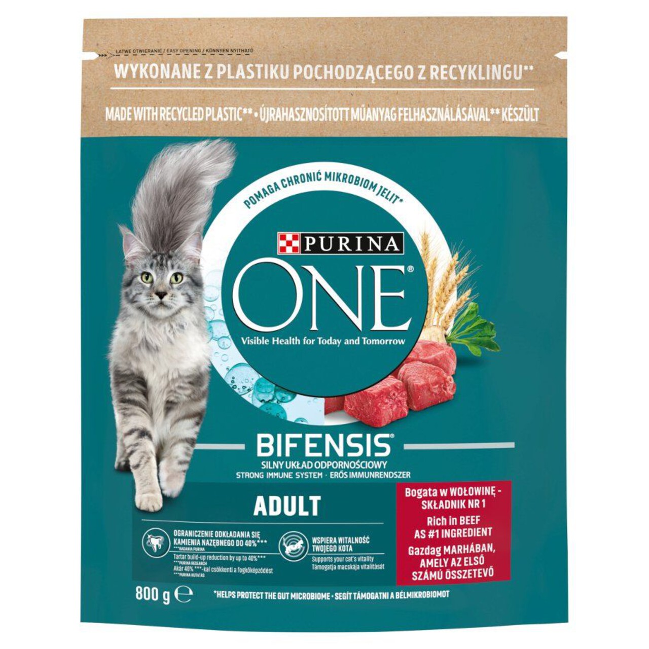 Karma dla kota z wołowiną i ryżem Purina 800 g