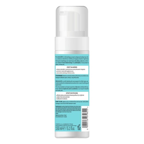 Pianka do demakijażu i mycia twarzy Aloes 100% Aloe Vera Extract  AA  150ml 