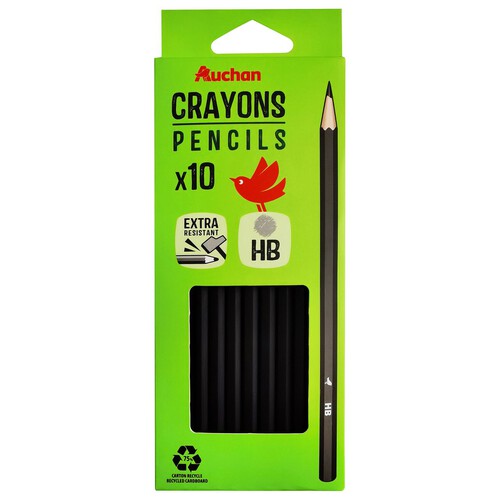 Ołówek grafitowy HB bezdrzewny 10 szt. Auchan 4 sztuki