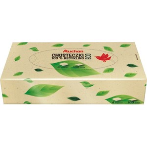 Chusteczki kosmetyczne Eco 4 warstwowe   Auchan 100 sztuk