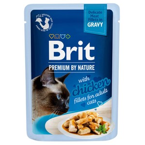 Karma mokra dla kotów z filetami z kurczaka w sosie Brit 85 g