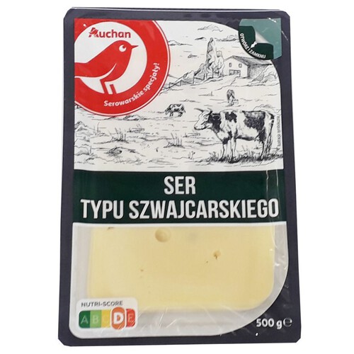 Ser typu szwajcarskiego plastry Auchan 500 g 