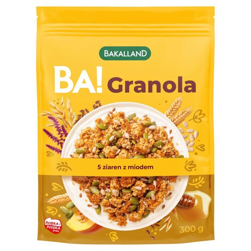 Granola 5 ziaren z miodem Bakalland 300 g