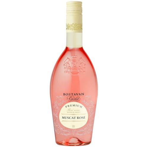 Wino mołdawskie różowe półsłodkie Gold Muscat alk. 12,5% obj. Bostavan Vinaria 750 ml