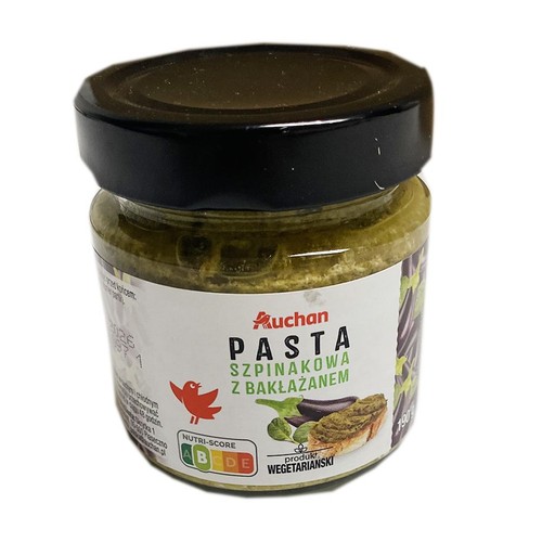 Pasta szpinakowa z bakłażanem Auchan 190 g