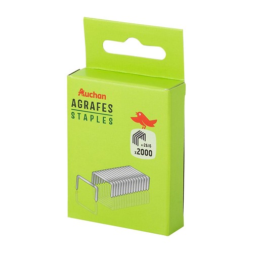 Zszywki metalowe biurowe No.26/6 Auchan 2000 sztuk