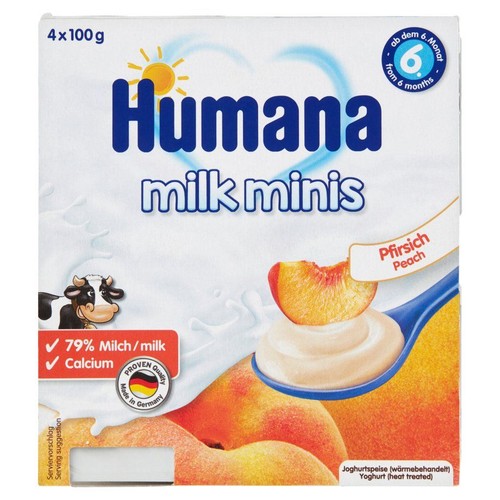 Deserek jogurtowy o smaku brzoskwiniowym od 6 miesiąca Humana 4 x 100 g