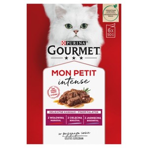 Karma mokra mięsne smaki dla dorosłych kotów Gourmet 6 x 50 g