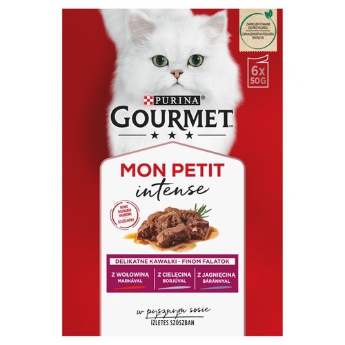 Karma mokra mięsne smaki dla dorosłych kotów Gourmet 6 x 50 g