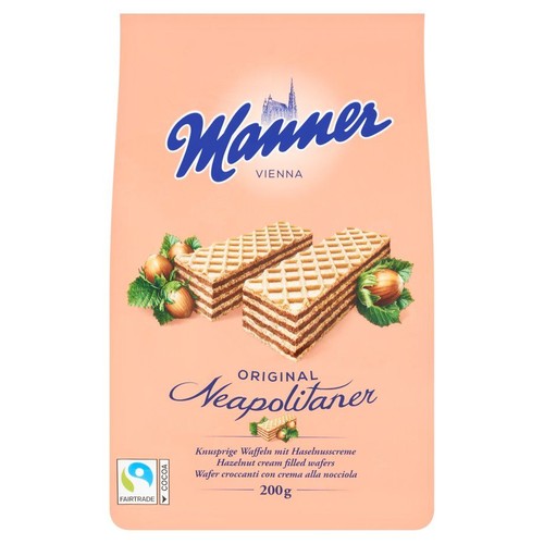 Wafelki Neapolitaner z kremem orzechowym Manner 200 g