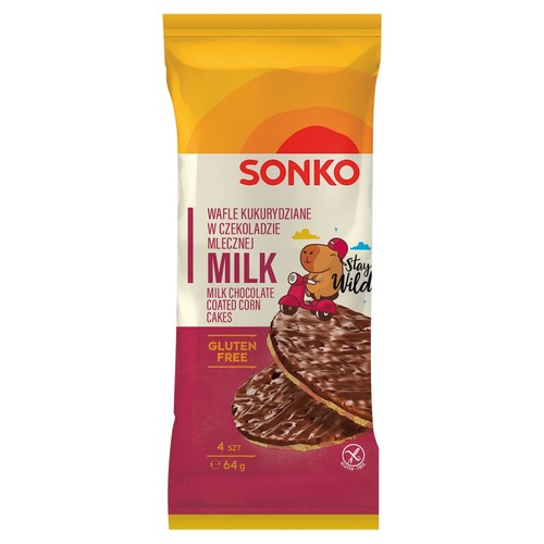 Wafle kukurydziane w czekoladzie mlecznej Sonko 64 g