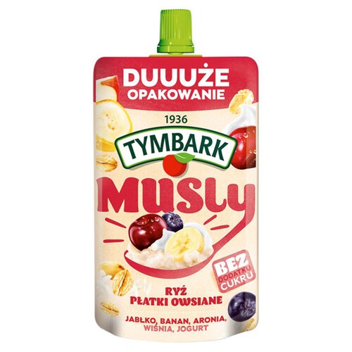 Mus Musly ryż i płatki owsiane z owocami Tymbark 170 g