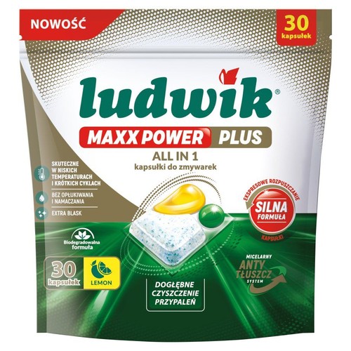 Kapsułki do zmywarek Maxx Power Plus lemon Ludwik 30 sztuk