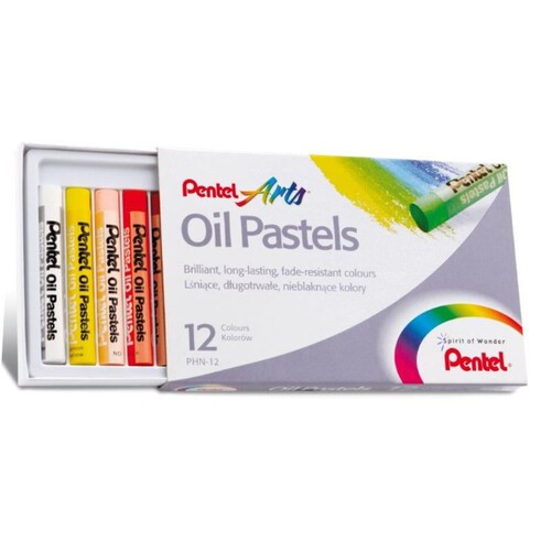 Pastele olejne w 12 kolorach, PHN-12 Pentel 12 sztuk