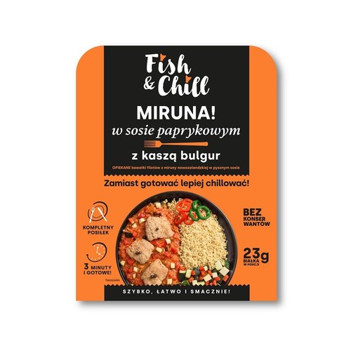 Miruna w sosie paprykowym z kaszą bulgur Seko 500 g