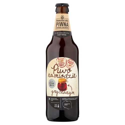 Piwo miodowe lager Na Miodzie Gryczanym alk. 5,2% alk. Manufaktura Piwna 500 ml