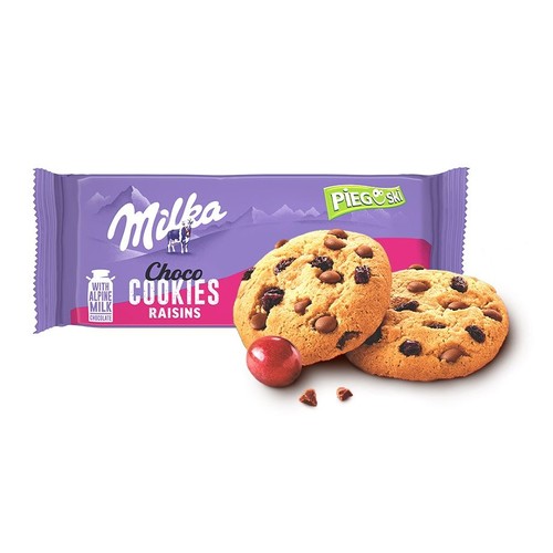 Ciastka Pieguski z rodzynkami i czekoladą Milka 135 g
