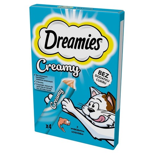 Przekąska dla kotów Creamy z łososiem Dreamies 4 x 10 g
