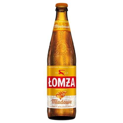 Piwo jasne miodowe alk. 5,7% obj. Łomża 500 ml