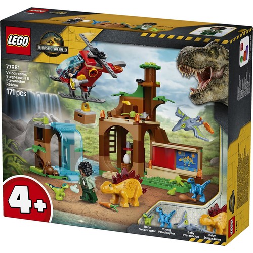 Jurassic World Welociraptor, stegozaur i pteranodon – Centrum ratunkowe 77981 LEGO 1 sztuka