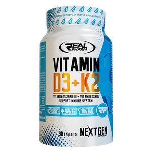 Witamina D3 2000 +K2 Real Pharm 90 tabletek