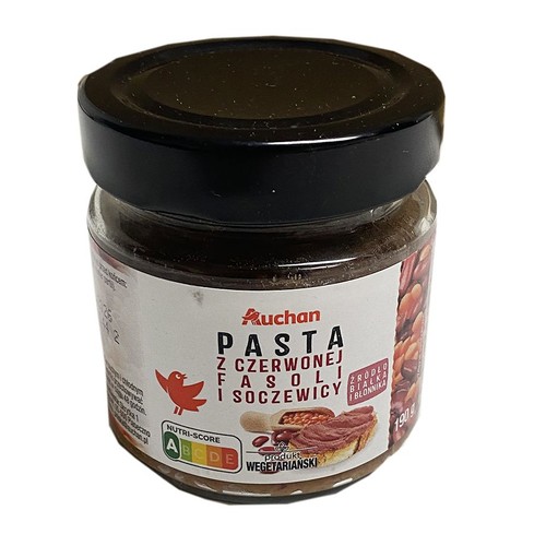 Pasta z czerwonej fasoli i soczewicy Auchan 190 g
