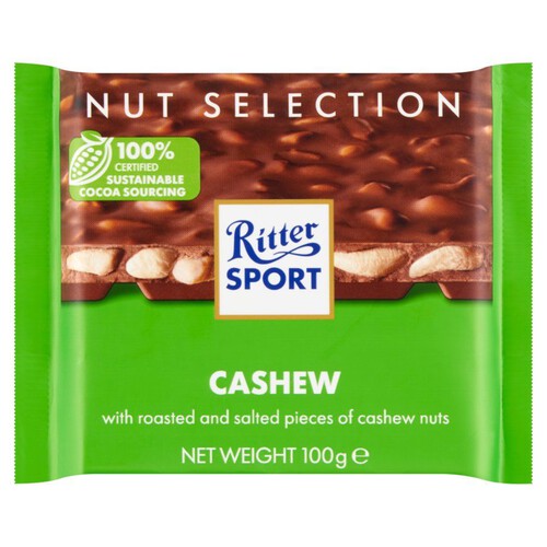 Czekolada mleczna z prażonymi kawałkami orzechów nerkowca  Ritter Sport 100 g