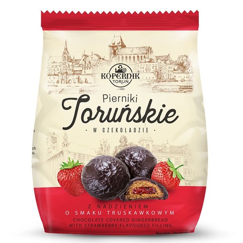 Pierniki Toruńskie w czekoladzie z nadzieniem truskawkowym Kopernik 150 g