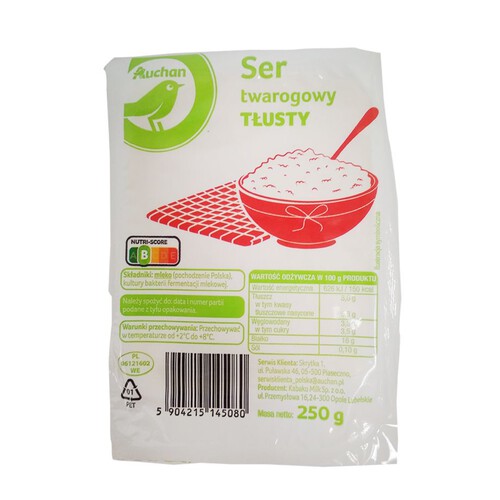 Ser twarogowy tłusty    Auchan 250 g