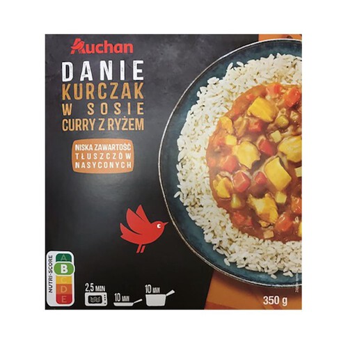 Kurczak w sosie curry z ryżem   Auchan 350 g