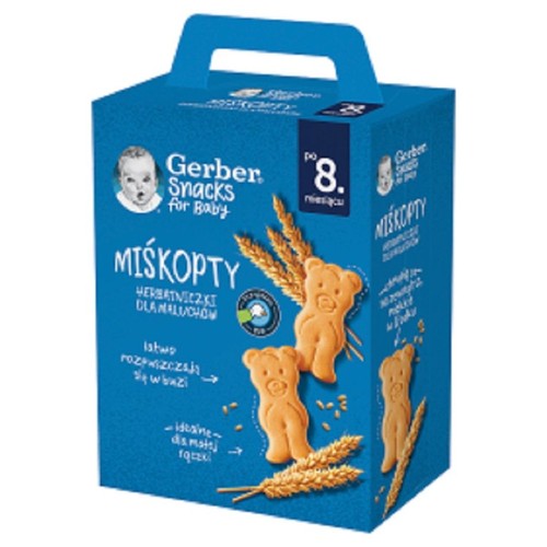 Miśkopty herbatniczki dla maluchów po 8 miesiącu Gerber 180 g