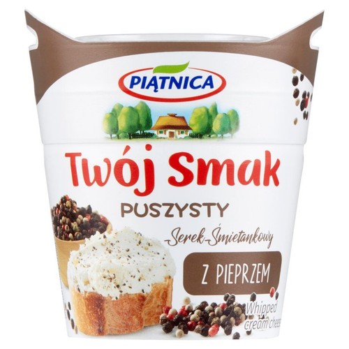 Twój Smak puszysty serek śmietankowy z pieprzem Piątnica 150 g