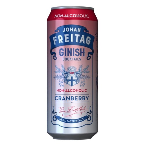 Drink bezalkoholowy Ginish&Crenberry o smaku ginu z żurawiną alk. 0,0% obj. Johan Freitag 500 ml