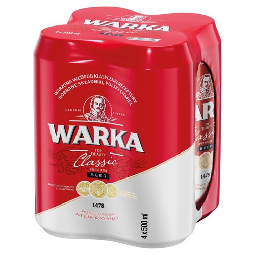 Classic Premium piwo jasne alk. 5.2% obj.  Warka 750 ml