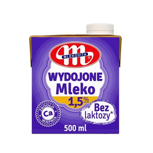 Mleko bez laktozy UHT częściowo odtłuszczone 1.5 % Mlekovita 500 ml