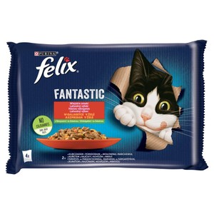 Karma mokra dla kotów dorosłych mięso z warzywami  Felix 4 x 85 g