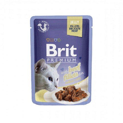 Karma mokra dla kotów z wołowiną  Brit 85 g