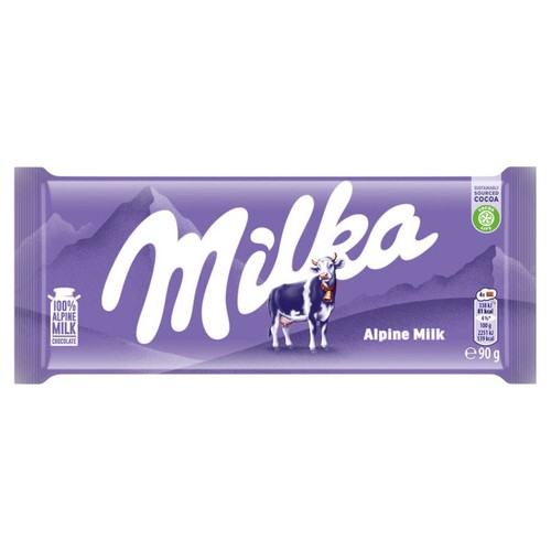 Czekolada mleczna z mleka alpejskiego Milka 90 g