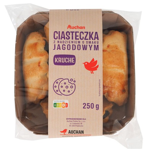 Kruche ciastka z nadzieniem jagodowym Auchan 250 g