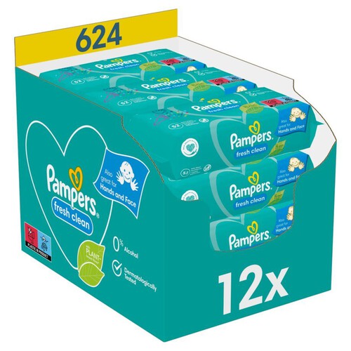 Chusteczki pielęgnacyjne nawilżane Pampers 12 x 52 sztuki